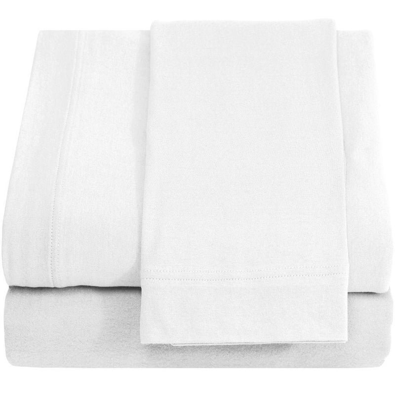 DESTINY CRESCENT BED طقم ملاءات جيرسي قطن 100% طويل جدًا من Hospital Twin - ناعم ومريح - من Crescent Bedding -Twin XL أبيض - Image 1